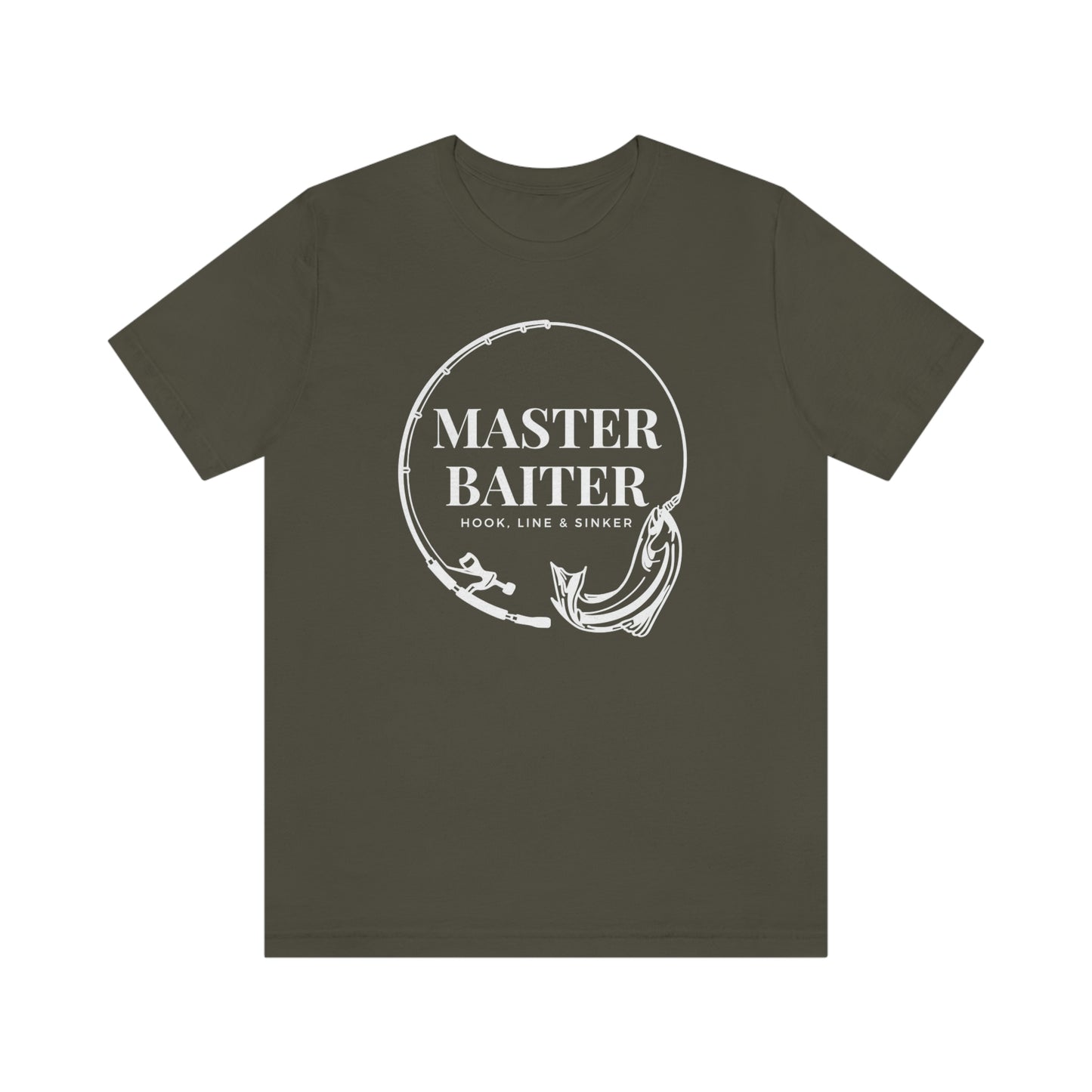 Master Baiter Fishing T-Shirt White | EDGY T-Shirt Company | Funny Fishing unisex Jersey Short Sleeve Tee