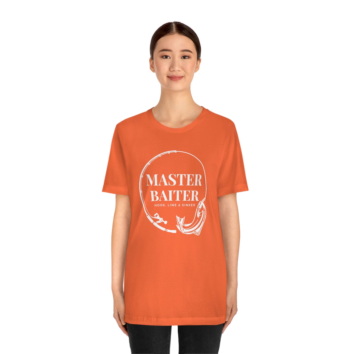 Master Baiter Fishing T-Shirt White | EDGY T-Shirt Company | Funny Fishing unisex Jersey Short Sleeve Tee