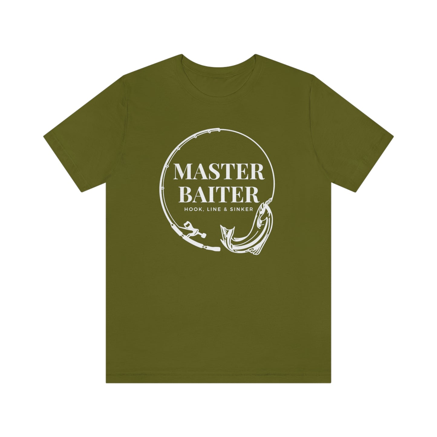 Master Baiter Fishing T-Shirt White | EDGY T-Shirt Company | Funny Fishing unisex Jersey Short Sleeve Tee