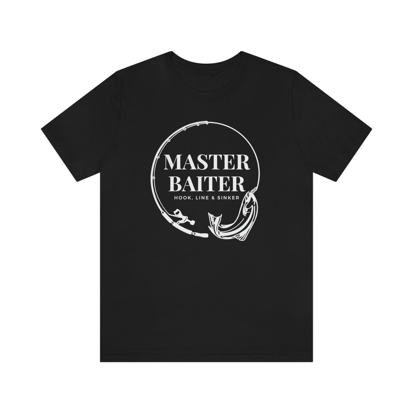 Master Baiter Fishing T-Shirt White | EDGY T-Shirt Company | Funny Fishing unisex Jersey Short Sleeve Tee