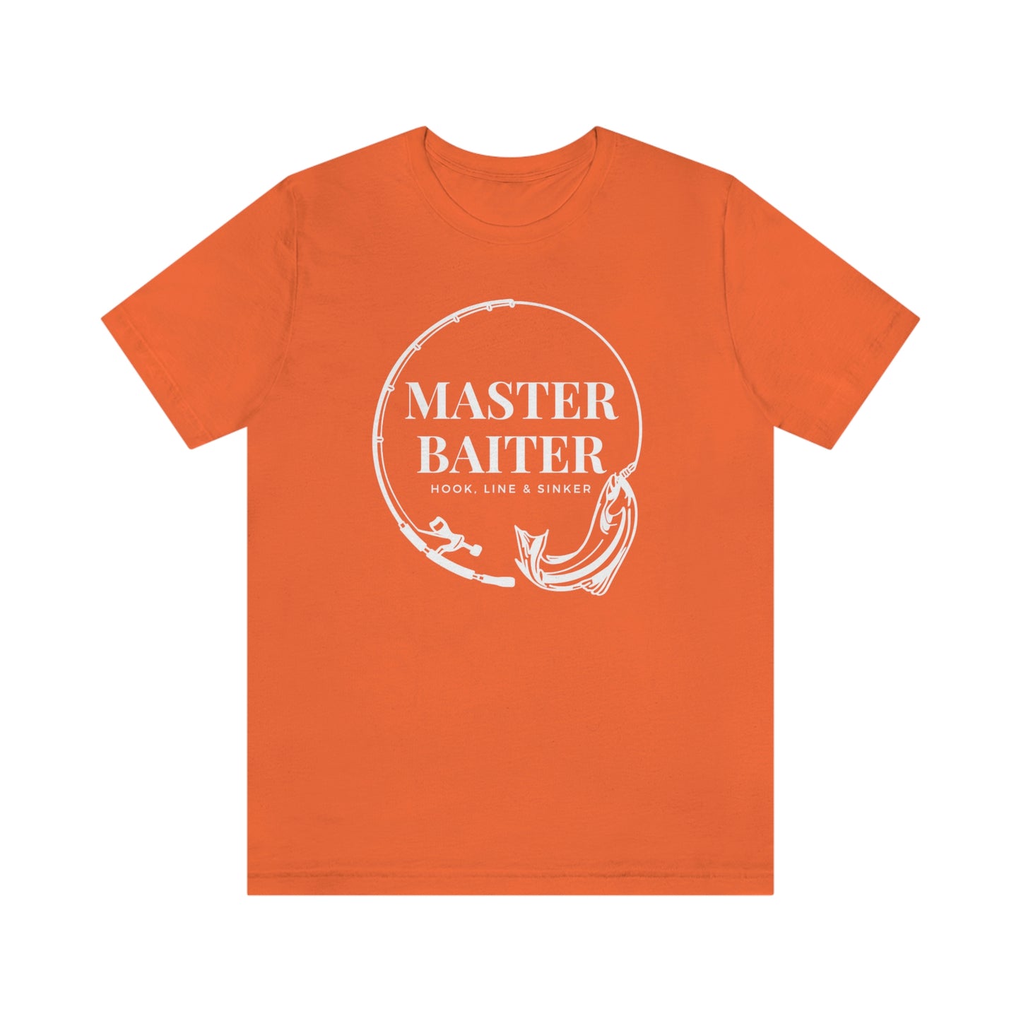 Master Baiter Fishing T-Shirt White | EDGY T-Shirt Company | Funny Fishing unisex Jersey Short Sleeve Tee