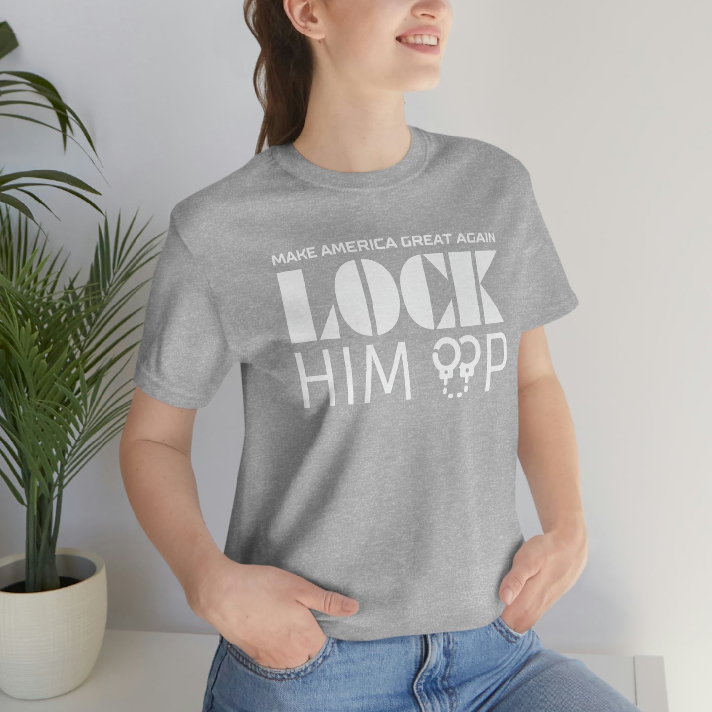 Make America Great Again Lock Him Up T-Shirt | EDGY T-Shirt Company | Funny Trump Republican Politics Unisex Jersey Short Sleeve Tee